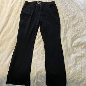 Black Mid Rise Boot Cut Pants